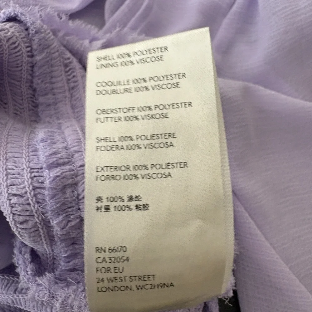 Free People Smocked Long Sleeve Top Womens Size XS Purple Peasant Boho‎ Sheer